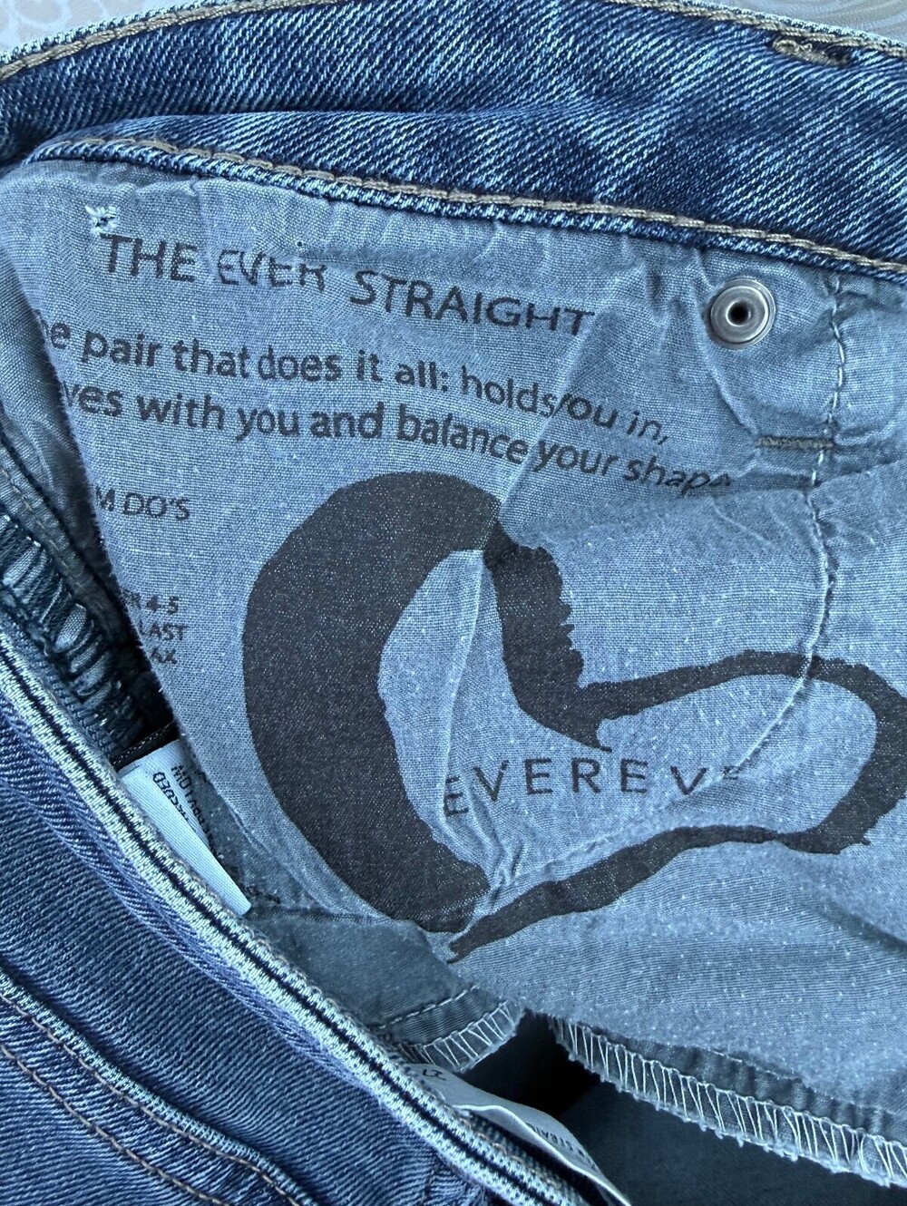 Evereve The Ever Straight High-Rise Stretch Medium Wash Denim Jean - Size - 27 - Picture 7 of 7
